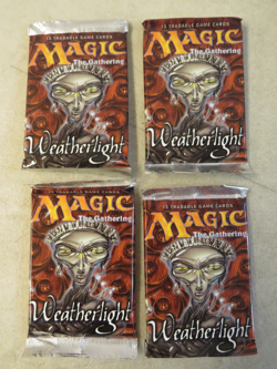 Lot of 4 Sealed 1997 Magic The Gathering MTG Weatherlight Booster Pack - Image 1