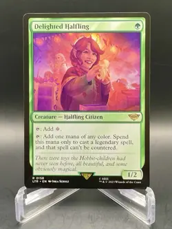 Magic the Gathering Delighted Halfling 0158 Rare Lord of the Rings NM/M - Image 1