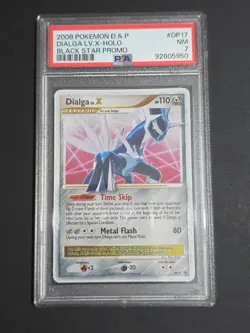 2008 Pokemon Diamond & Pearl Dialga LVX Holo Black star Promo PSA 7 DP17 English - Image 1
