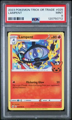 2023 Pokemon Trick Or Trade Lampent #025 PSA 9 MINT HALLOWEEN - Image 1