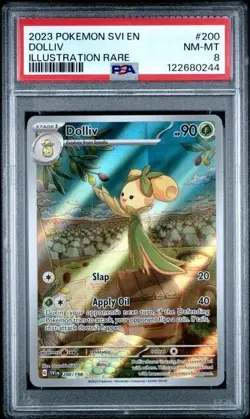 DOLLIV #200 PSA 8 • 2023 POKEMON SVI EN-SCARLET & VIOLET ILLUSTRATION RARE 0244 - Image 1