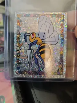 1999 #S5 Beedrill Glitter Holo Pokemon Series 1 Sticker Topps Merlin Nintendo - Image 2