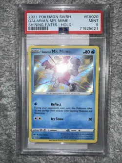 PSA 9 2021 POKEMON SWSH GALARIAN MR. MIME SHINING FATES- HOLO#SV020MINT971925621 - Image 1