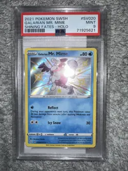 PSA 9 2021 POKEMON SWSH GALARIAN MR. MIME SHINING FATES- HOLO#SV020MINT971925621 - Image 2