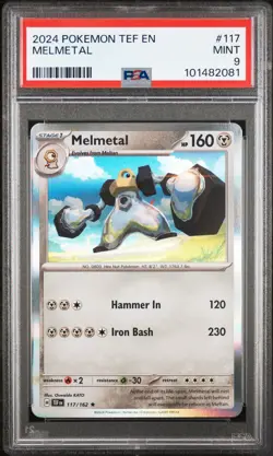 2024 Pokemon Melmetal 117/162 Sv05: Temporal Forces Holo PSA 9 Mint - Image 1