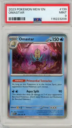 2023 Pokemon Scarlet & Violet 151 Omastar Holo #139 PSA 9 Mint - Image 1