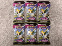 Pokemon TCG: Sword & Shield Fusion Strike Lot of 6 Sleeved Booster Packs - Image 1