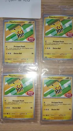 Lot 10 PROMO Pokemon Pikachu V 1 Berkemeja Batik Indonesia Journey 101/SV-P - Image 4