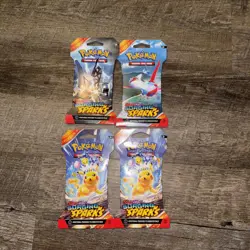 Pokemon Surging Sparks Sleeved Booster Packs. Full Art Set [SV08] (4 packs) - Image 1