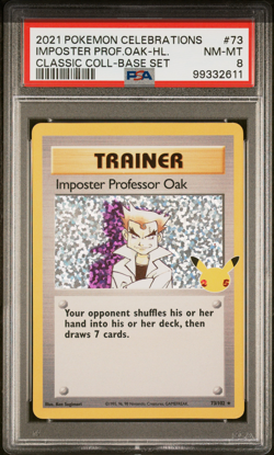 2021 Pokemon Celebrations Classic Collection - IMPOSTER PROFESSOR OAK - PSA 8 - Image 1