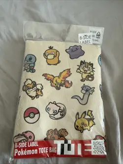Pokemon B-SIDE LABEL Canvas Tote Bag "All Over" Design Pokemon Japan Original - Image 1
