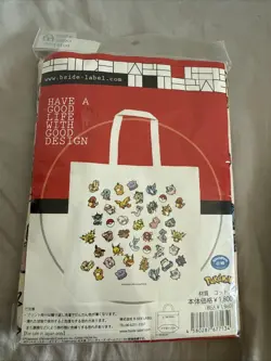 Pokemon B-SIDE LABEL Canvas Tote Bag "All Over" Design Pokemon Japan Original - Image 2