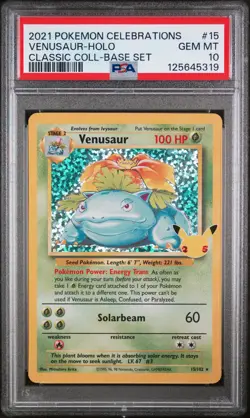 2021 Pokemon Celebrations Classic Collection Venusaur #15 PSA 10 - Image 1