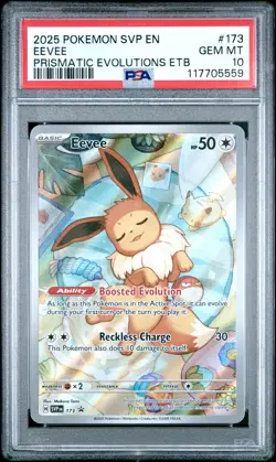 2025 POKEMON SVP EN-SV BLACK STAR PROMO #173 EEVEE PSA 10 - Image 1