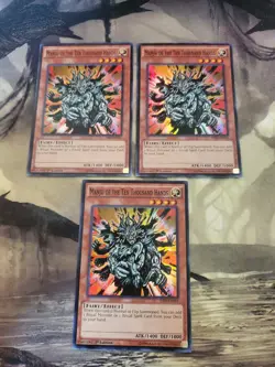 Yugioh - Manju of the Ten Thosand Hands THSF-EN033 NM 1st ed Super Rare x3 - Image 1