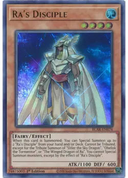 Yugioh - Ra's Disciple (Ultra Rare) (1st Edition) - BLAR-EN076 P - Image 1