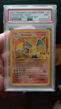 Pokemon Charizard Holo Rare Card Celebrations 4/102 PSA 9 Mint - Image 1