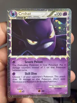🔥Pokemon Card: Crobat PRIME HOLO 84/95 HGSS Unleashed Set ULTRA Rare! VLP - Image 1