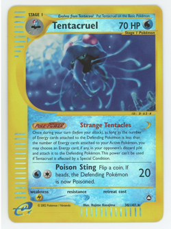 Tentacruel 38/147 Near Mint Reverse Holo Rare Aquapolis Pokemon Card 2002 NM - Image 1