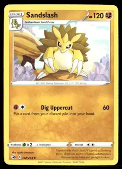2021 Fusion Strike Set Pokemon Card 132 Sandslash NM - Image 1