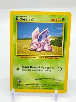 1999 NIDORAN 55/102 Pokemon Base Set Card LP/MP WOTC Common - Image 1