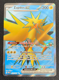 Zapdos ex 192/165 Scarlet & Violet 151 Full Art Ultra Rare Pokemon TCG Card NM - Image 1