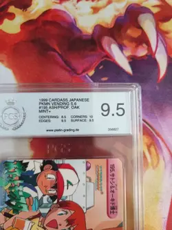 Pokemon Card 105 Ash Oak Misty Carddass Vending Series 6 Japanese PGS PSA 9.5 - Image 4