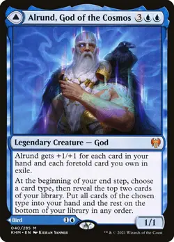 Alrund, God of the Cosmos // Hakka, Whispering Raven (040) Kaldheim KHM MTG - Image 1