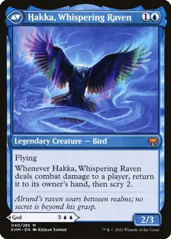 Alrund, God of the Cosmos // Hakka, Whispering Raven (040) Kaldheim KHM MTG - Image 2