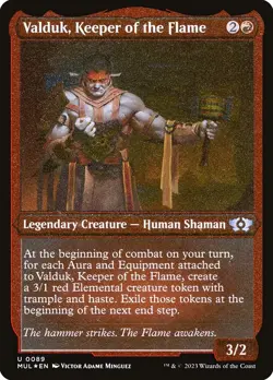 Valduk, Keeper of the Flame Foil (089) Etched Multiverse Legends MUL MTG Magic - Image 1