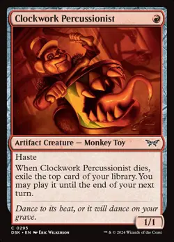 Clockwork Percussionist Foil (295) Lurking Evil Duskmourn: House of Horror MTG - Image 1