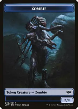 Human (001) // Zombie (005) Foil Token Innistrad: Crimson Vow VOW MTG Magic - Image 2