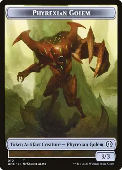Phyrexian Golem // Phyrexian Mite (011) Foil Token Phyrexia: All Will Be One MTG - Image 1