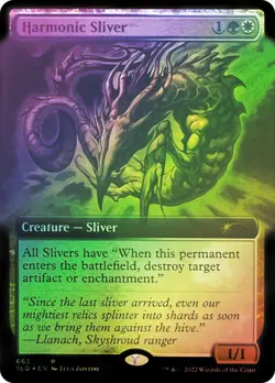 NM Harmonic Sliver, FOIL EXTENDED ART - Secret Lair Drop, MTG Commander EDH - Image 1
