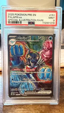 2025 POKEMON EN-PRISMATIC EVOLUTIONS #151 PALAFIN EX SPECIAL ILLUSTRATION PSA 9 - Image 1