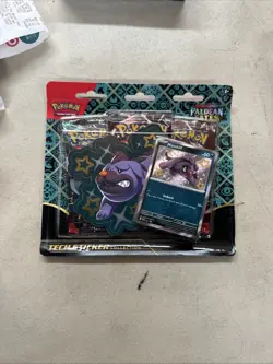 Pokemon TCG Paldean Fates Tech Sticker Collection 3 Packs - Maschiff Promo - Image 1
