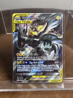 Pokemon 2019 Tag Team Pikachu & Zekrom GX Black Star Promo Holo Card SM168 - Image 1