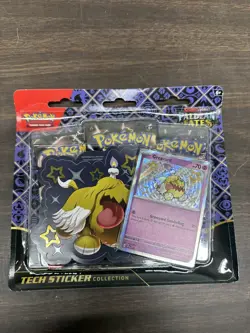Pokemon TCG Paldean Fates Greavard 3-Pack Tech Sticker Collection - Image 1