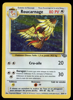 PIDGEOT 2000 Pokemon French Roucarnage Jungle Holo Rare #8/64 - Image 1