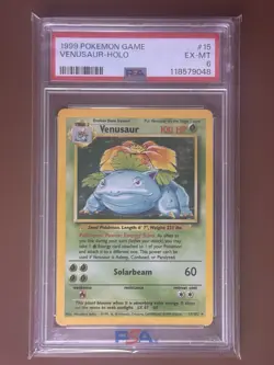 Pokemon Venusaur Base Set Holo Unlimited 15/102 PSA 6 - Image 2