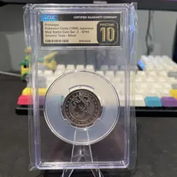 Primeape Pokemon Rare Vintage Meiji Battle Coin Metal Japanese CGC 10 Pristine - Image 1