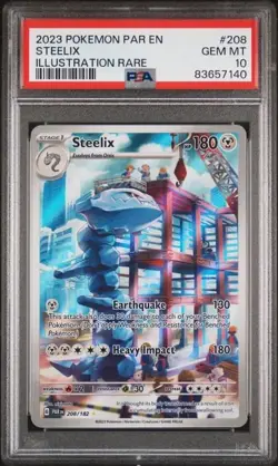 2023 Pokemon Par En-Paradox Rift Illustration Rare Steelix #208 PSA 10 - Image 1