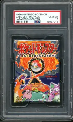 1996 Pokemon Japanese Base Set 300 Yen Foil Booster Pack PSA 10 GEM MINT - Image 1