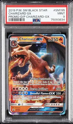 2019 POKEMON SM BLACK STAR PROMO #SM195 CHARIZARD GX PSA 9 - Image 1
