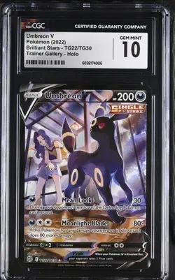 CGC 10 - Umbreon V TG22/TG30 - Brilliant Stars Trainer Gallery Pokemon Gem Mint - Image 1