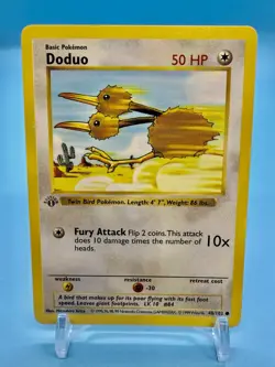 1999 Pokemon Game 1st Edition DODUO Shadowless English 48/102 *Never Played* (B) - Image 1