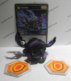 Bakugan Oxidox Black Darkus Geogan Rising B200 - card - cores - Image 1