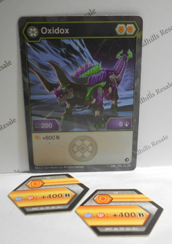 Bakugan Oxidox Black Darkus Geogan Rising B200 - card - cores - Image 2
