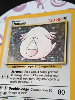 Pokemon Chansey 3/102 Base Set Unlimited Holo WOTC Vintage TCG Card 003/102 Rare - Image 4