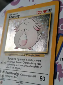 Pokemon Chansey 3/102 Base Set Unlimited Holo WOTC Vintage TCG Card 003/102 Rare - Image 5